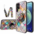 Coque Hybride Samsung Galaxy S22 Ultra 5G Checkered Pattern - Mandala Coloré