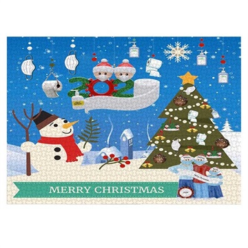 Christmas Jigsaw Puzzle Painting - 1000psc - Snowman