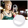 Anneau Lumineux Clipsable pour Selfie avec 3 Modes de Luminosité - Blanc