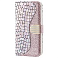 Etui Portefeuille Samsung Galaxy A53 5G - Série Croco Bling - Rose Doré