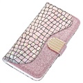 Etui Portefeuille Samsung Galaxy A53 5G - Série Croco Bling - Rose Doré