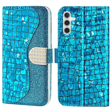 Etui Portefeuille Samsung Galaxy A13 5G - Série Croco Bling - Rose Doré