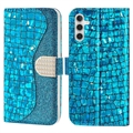 Etui Portefeuille Samsung Galaxy A34 5G - Série Croco Bling - Bleu