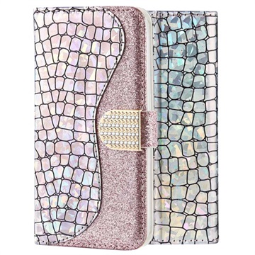 Etui Portefeuille Samsung Galaxy A50 Croco Bling