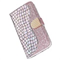 Etui Portefeuille iPhone 11 Croco Bling - Argenté