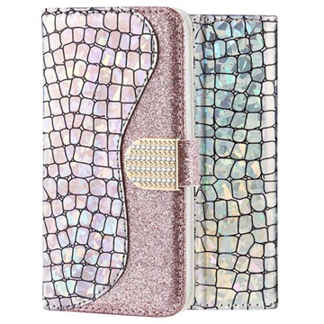 Etui Portefeuille iPhone X / iPhone XS Croco Bling