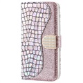 Etui Portefeuille iPhone XR Croco Bling