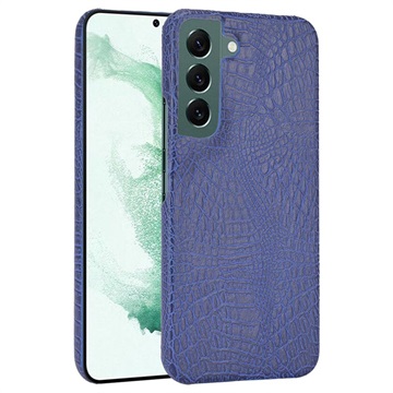 Coque Samsung Galaxy S22 5G - Série Crocodile - Bleue