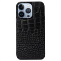 Coque Hybride iPhone 14 Pro Max - Série Crocodile - Noire