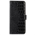 Étui Portefeuille OnePlus Nord 2T en Cuir avec RFID Crocodile Séries - Noir