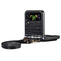 Coque Samsung Galaxy Z Flip4 5G avec Lanière Série Crocodile - Noire