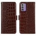 Étui Portefeuille Nokia G42 en Cuir avec RFID - Série Crocodile
