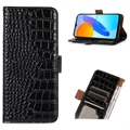 Étui Portefeuille iPhone 14 en Cuir avec RFID Crocodile Séries - Noir