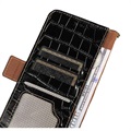 Étui Portefeuille OnePlus Ace/10R en Cuir avec RFID - Séries Crocodile - Noir