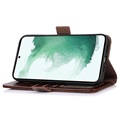 Étui Portefeuille Samsung Galaxy A33 5G en Cuir avec RFID Crocodile Séries - Marron