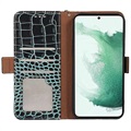 Étui Portefeuille Samsung Galaxy A53 5G en Cuir avec RFID Crocodile Séries - Vert