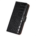 Étui Portefeuille Samsung Galaxy M33 en Cuir avec RFID Crocodile Séries - Noir