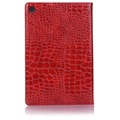 Étui à Rabat Samsung Galaxy Tab S5e - Crocodile - Rouge