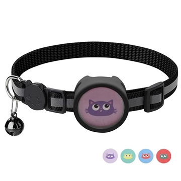 Coque Apple AirTag Mignonne en Silicone avec Collier Réfléchissant et Autocollants pour Animal de Compagnie