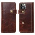 Etui Portefeuille iPhone 14 Pro en Cuir Denior Vintage - Marron