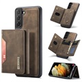 Coque Samsung Galaxy S21 5G Hybride DG.Ming M2 avec Portefeuille - Café