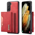 Coque Samsung Galaxy S21 5G Hybride DG.Ming M2 avec Portefeuille - Rouge