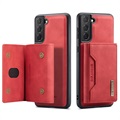 Coque Samsung Galaxy S21 5G Hybride DG.Ming M2 avec Portefeuille - Rouge