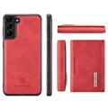 Coque Samsung Galaxy S21 5G Hybride DG.Ming M2 avec Portefeuille - Rouge