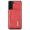 Coque Samsung Galaxy S21 5G Hybride DG.Ming M2 avec Portefeuille - Rouge