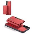 Coque Samsung Galaxy S21 5G Hybride DG.Ming M2 avec Portefeuille - Rouge