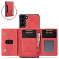 Coque Samsung Galaxy S21 5G Hybride DG.Ming M2 avec Portefeuille - Rouge