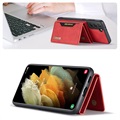 Coque Samsung Galaxy S21 5G Hybride DG.Ming M2 avec Portefeuille - Rouge