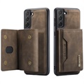 Coque Hybride Samsung Galaxy S21 FE 5G DG.Ming M2 avec Portefeuille - Café
