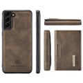 Coque Hybride Samsung Galaxy S21 FE 5G DG.Ming M2 avec Portefeuille - Café