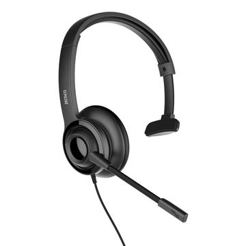 Deltaco Casque d\'écoute USB mono à réduction de bruit - Noir