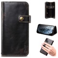 Etui Portefeuille iPhone 13 Pro Max en Cuir Denior Vintage - Noir