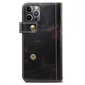 Etui Portefeuille iPhone 13 Pro Max en Cuir Denior Vintage - Noir