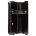 Etui Portefeuille iPhone 13 Pro Max en Cuir Denior Vintage - Noir