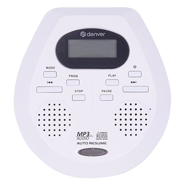 Denver DMP-395W Lecteur CD/MP3 portable - Blanc