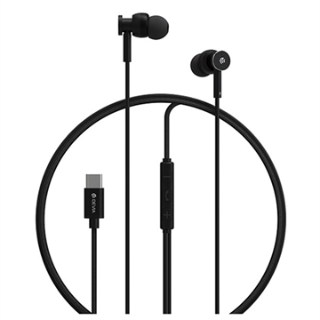 Écouteurs filaires USB-C Devia M1 en métal - Noir