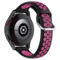 Bracelet Sports Samsung Galaxy Watch4/Watch4 Classic en Silicone Bicolore - Rose Vif / Noir