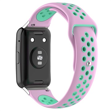 Bracelet Sports Huawei Watch Fit en Silicone Bicolore - Rose / Cyan