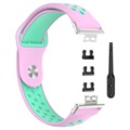 Bracelet Sports Huawei Watch Fit en Silicone Bicolore - Rose / Cyan