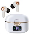 Écouteurs TWS à Deux Haut-parleurs avec Affichage LED T22 - Blanc