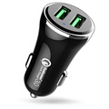 Chargeur Voiture Double Port Quick Charge 3.0 36W - Noir