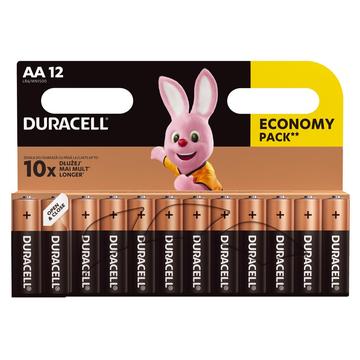 Piles alcalines Duracell Basic LR6/AA - 12 pièces
