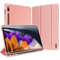 Étui Samsung Galaxy Tab S7/S8 Tri-Fold Dux Ducis Domo - Rose Doré