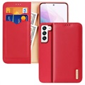 Etui Portefeuille Samsung Galaxy S22 5G en Cuir Dux Ducis Hivo - Rouge