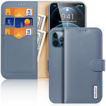 Etui Portefeuille iPhone 12/12 Pro En Cuir Dux Ducis Hivo - Azur Clair