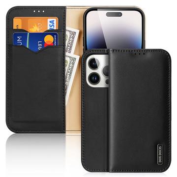 Etui Portefeuille iPhone 15 Pro en Cuir Dux Ducis Hivo - Noir